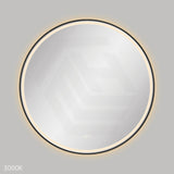 900mm Fienza Reba Round Framed Touch Sensor Frontlit LED Mirror Matt Black
