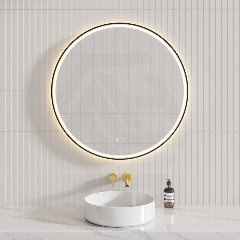 700/900mm Fienza Reba Round Framed Touch Sensor Frontlit LED Mirror Variant Colour Available
