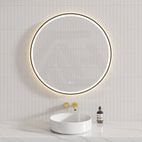 700/900mm Fienza Reba Round Framed Touch Sensor Frontlit LED Mirror Variant Colour Available