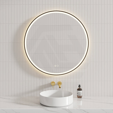 700/900mm Fienza Reba Round Framed Touch Sensor Frontlit LED Mirror Variant Colour Available
