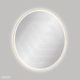900mm Fienza Reba Round Framed Touch Sensor Frontlit LED Mirror Brushed Gold