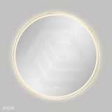 900mm Fienza Reba Round Framed Touch Sensor Frontlit LED Mirror Brushed Gold