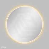 900mm Fienza Reba Round Framed Touch Sensor Frontlit LED Mirror Brushed Gold