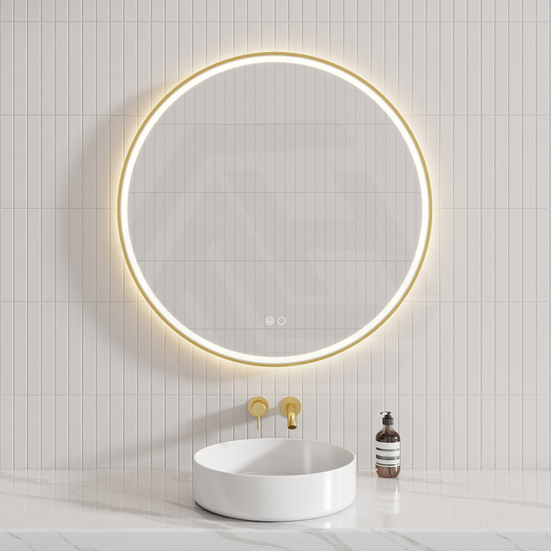 700/900mm Fienza Reba Round Framed Touch Sensor Frontlit LED Mirror Variant Colour Available