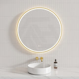 700/900mm Fienza Reba Round Framed Touch Sensor Frontlit LED Mirror Variant Colour Available