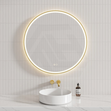 700/900mm Fienza Reba Round Framed Touch Sensor Frontlit LED Mirror Variant Colour Available