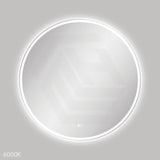900mm Fienza Reba Round Framed Touch Sensor Frontlit LED Mirror Matt White