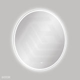 900mm Fienza Reba Round Framed Touch Sensor Frontlit LED Mirror Matt White