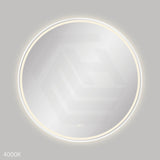 900mm Fienza Reba Round Framed Touch Sensor Frontlit LED Mirror Matt White
