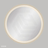 900mm Fienza Reba Round Framed Touch Sensor Frontlit LED Mirror Matt White