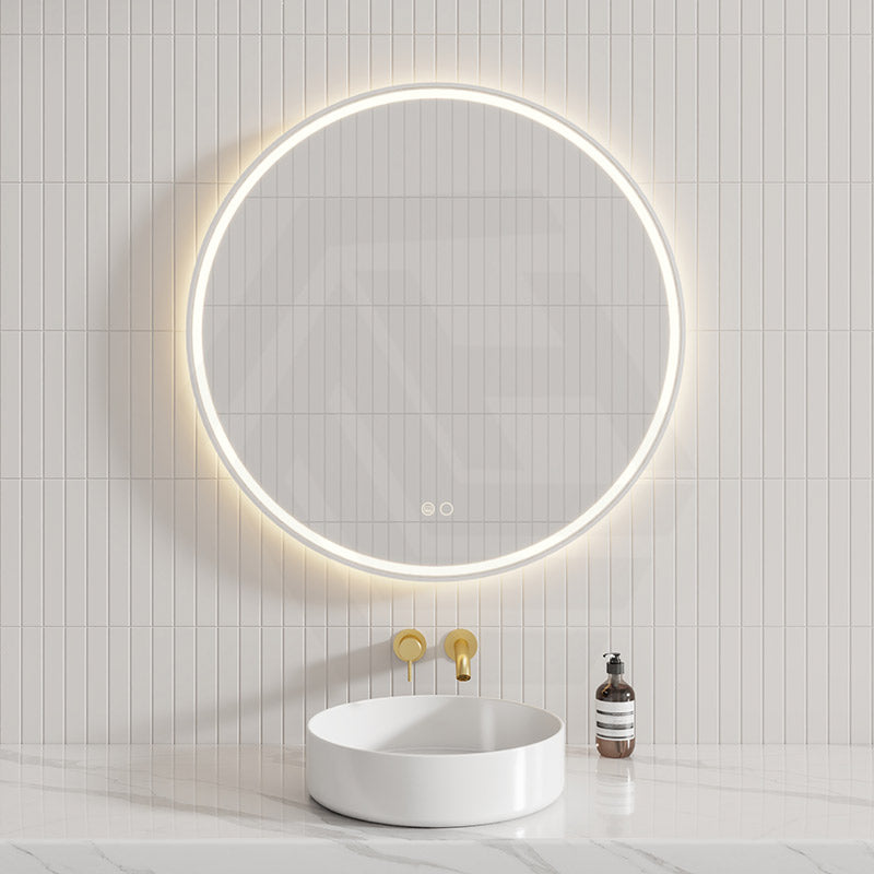 700/900mm Fienza Reba Round Framed Touch Sensor Frontlit LED Mirror Variant Colour Available