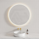 700/900mm Fienza Reba Round Framed Touch Sensor Frontlit LED Mirror Variant Colour Available
