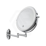 200mm Fienza Round Framed 1&5x Magnifier Rechargeable LED Mirror with Swivel Arm Chrome