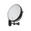 200mm Fienza Round Framed 1&5x Magnifier Rechargeable LED Mirror with Swivel Arm Matt Black
