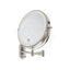 200mm Fienza Round Framed 1&5x Magnifier Rechargeable LED Mirror with Swivel Arm Brushed Nickel