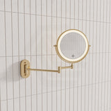 200mm Fienza Round Framed 1&5x Magnifier Rechargeable LED Mirror with Swivel Arm Variant Colour Available