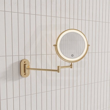 200mm Fienza Round Framed 1&5x Magnifier Rechargeable LED Mirror with Swivel Arm Variant Colour Available