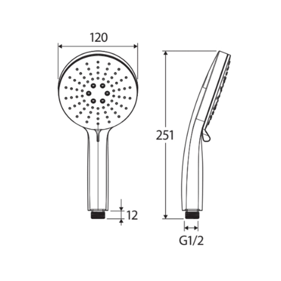 Fienza Empire Slim ABS 3 Functions Handheld Shower Head Variant Colour Available