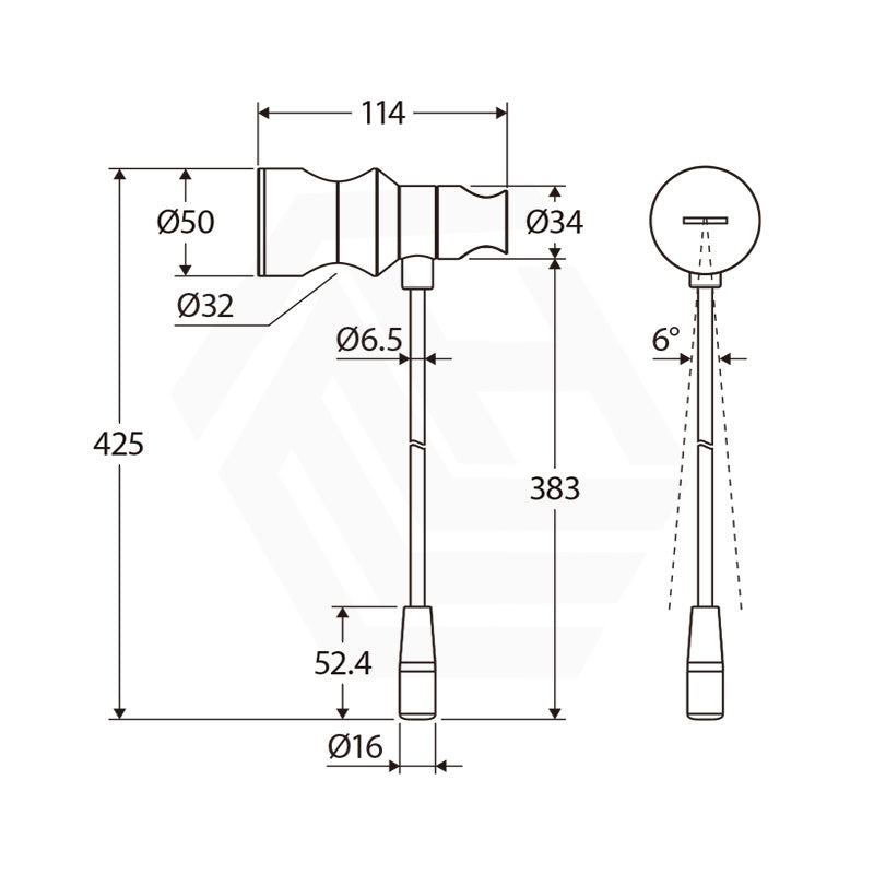 Fienza Care Push/Pull Slider Brass Suit 32mm Rail Variant Colour Available