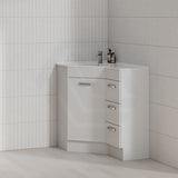 600/900mm Corner Vanity Gloss White E0 Board Freestanding Kickboard Cabinet for Bathroom