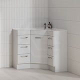 600/900mm Corner Vanity Gloss White E0 Board Freestanding Kickboard Cabinet for Bathroom