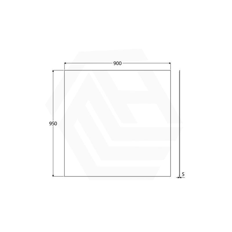 900x950mm Fienza Accessible Care Pencil Edge Rectangular Wall Mirror Vertical or Horizontal Installation