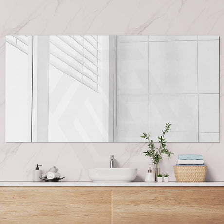 600/750/900/1200/1500/1800mm Fienza Pencil Edge Rectangular Wall Mirror Glue on Vertical or Horizontal Installation