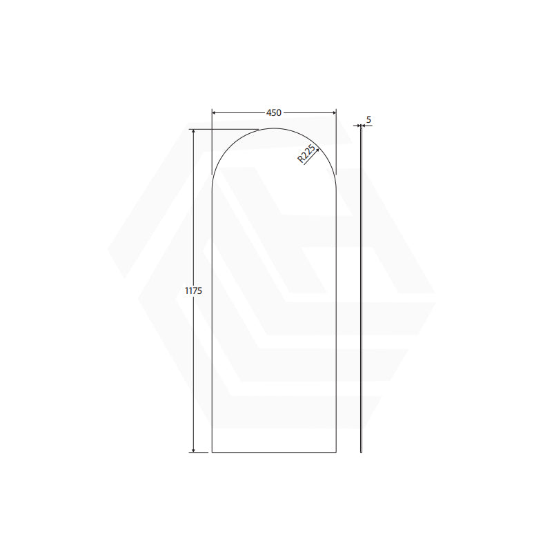 450x1175/600x1250mm Fienza Accessible Care Polished Pencil Edge Arch Wall Mirror