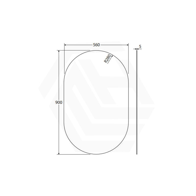 560mm Fienza Polished Pencil Edge Oval Wall Mirror