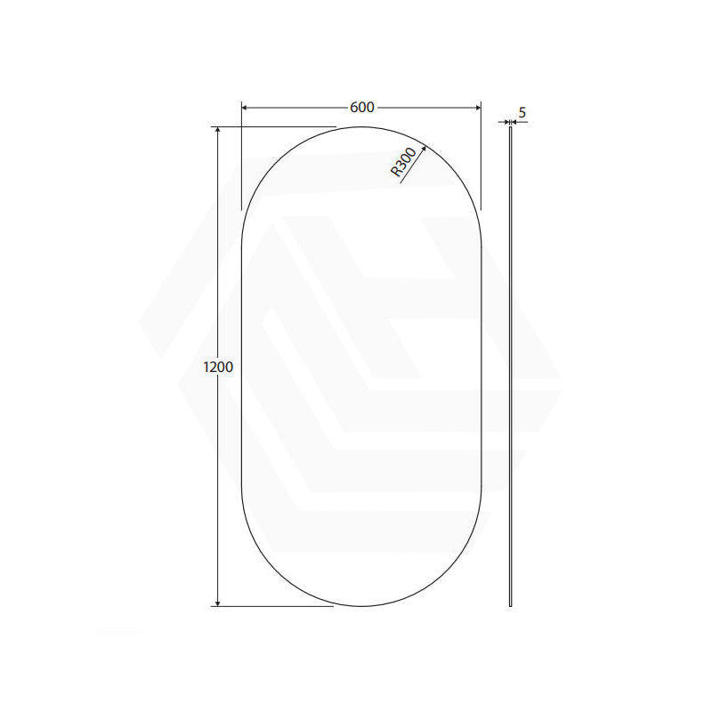 600mm Fienza Polished Pencil Edge Oval Wall Mirror