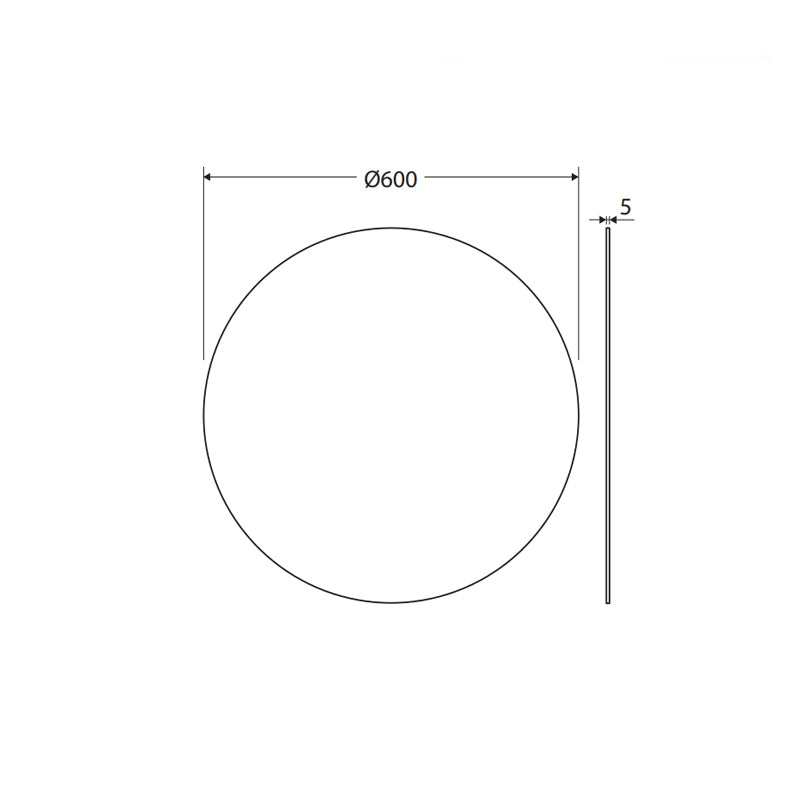 600/700/750/800/900mm Fienza Polished Pencil Edge Round Wall Mirror