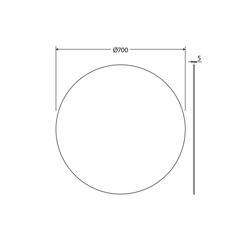 600/700/750/800/900mm Fienza Polished Pencil Edge Round Wall Mirror