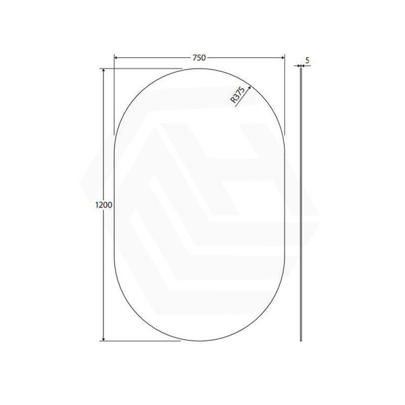 750mm Fienza Polished Pencil Edge Oval Wall Mirror