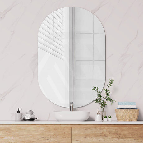 450/560/600/750mm Fienza Polished Pencil Edge Oval Shape Wall Mirror