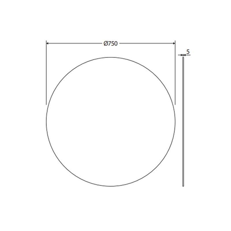 600/700/750/800/900mm Fienza Polished Pencil Edge Round Wall Mirror