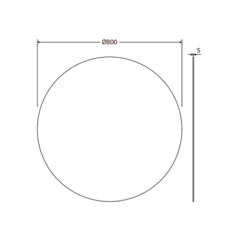 600/700/750/800/900mm Fienza Polished Pencil Edge Round Wall Mirror