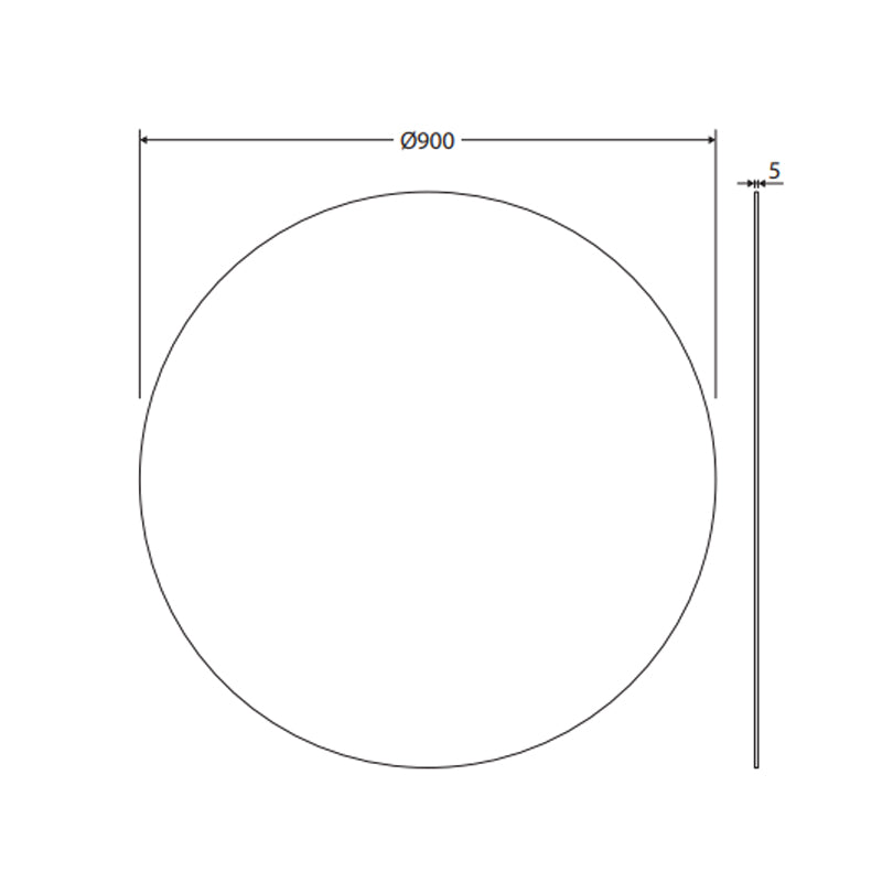 600/700/750/800/900mm Fienza Polished Pencil Edge Round Wall Mirror
