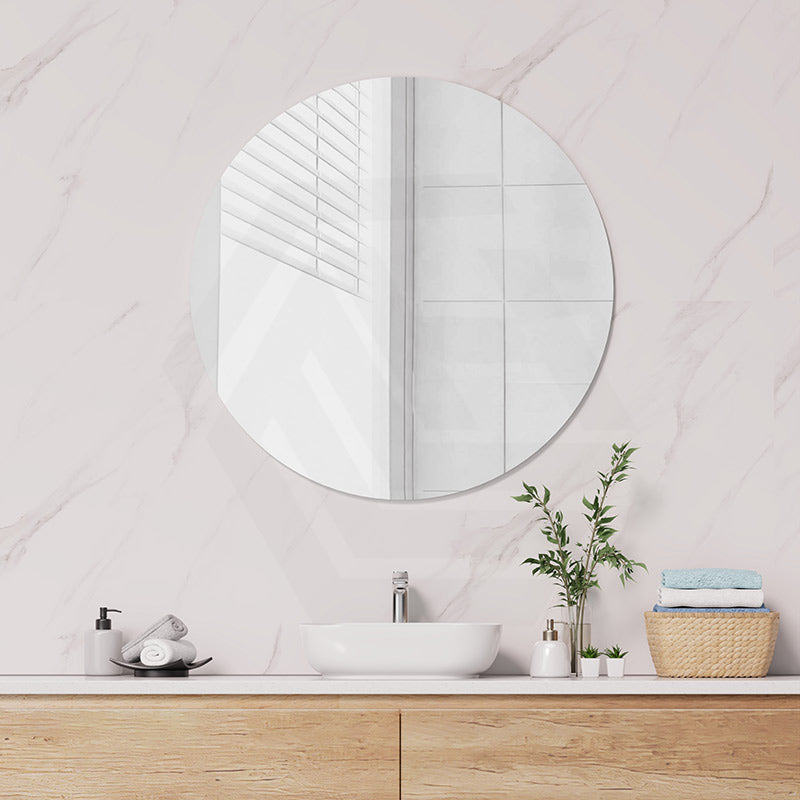600/700/750/800/900mm Fienza Polished Pencil Edge Round Wall Mirror