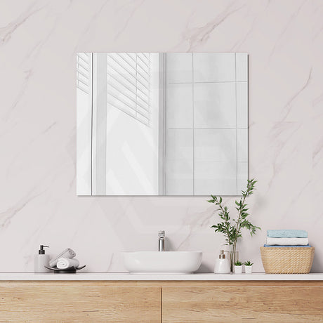 600/750/900/1200/1500/1800mm Fienza Pencil Edge Rectangular Wall Mirror Glue on Vertical or Horizontal Installation