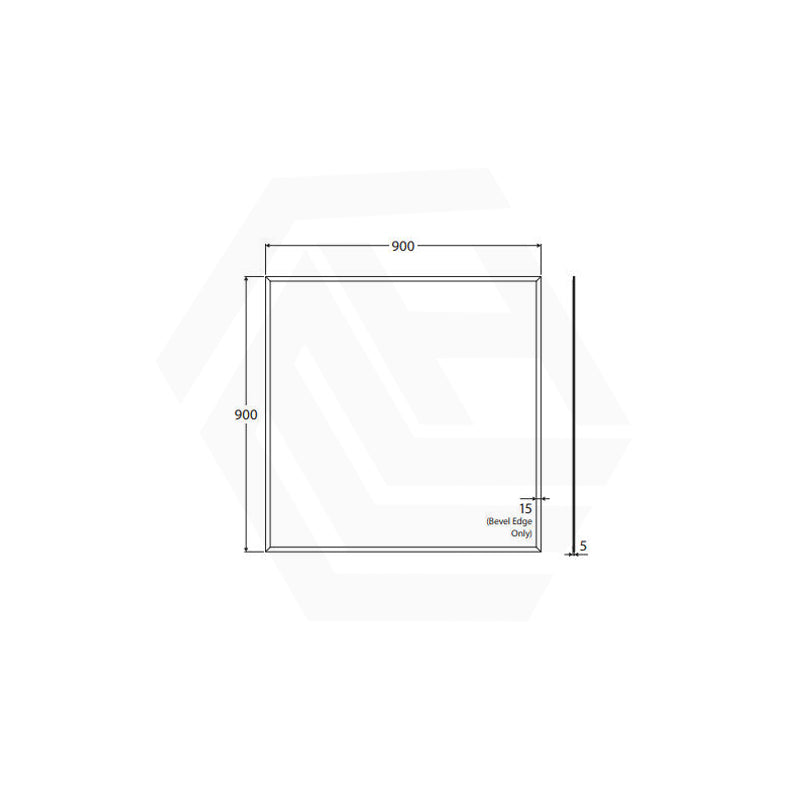 900x900mm Fienza Pencil Edge Rectangular Wall Mirror Glue on Vertical or Horizontal Installation