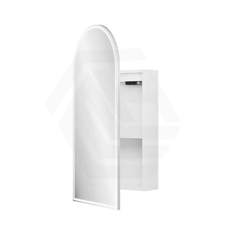 450x900x153mm Fienza Arch Pencil Edge Mirror MDF Board LED Shaving Cabinet Left/Right Hinge Matt White