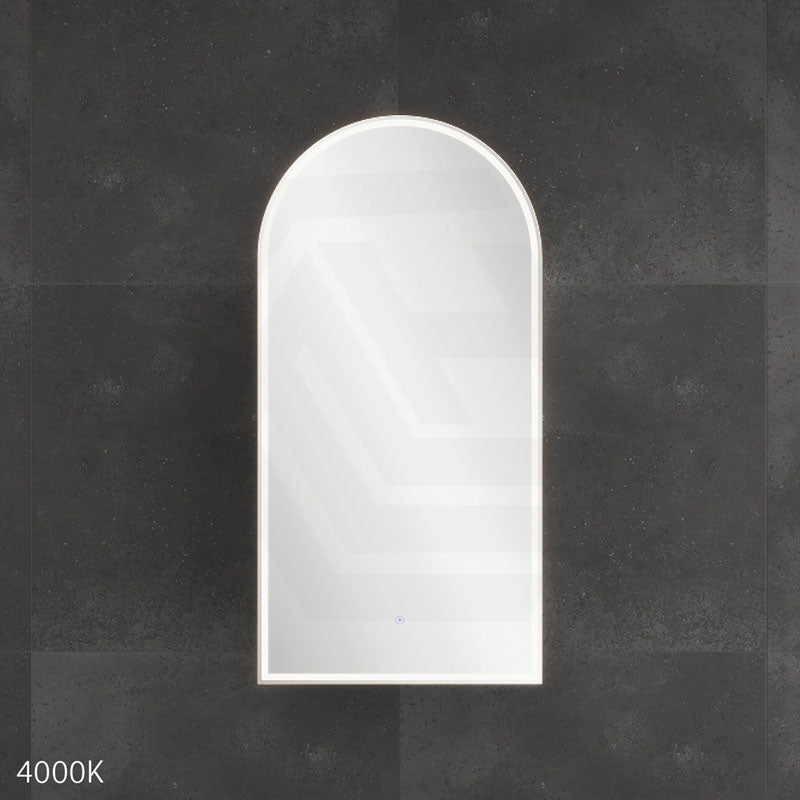 450x900x153mm Fienza Arch Pencil Edge Mirror MDF Board LED Shaving Cabinet Left/Right Hinge Matt White