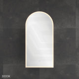 450x900x153mm Fienza Arch Pencil Edge Mirror MDF Board LED Shaving Cabinet Left/Right Hinge Matt White