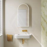 450x900x153mm Fienza Arch Pencil Edge Mirror MDF Board LED Shaving Cabinet Left/Right Hinge Matt White