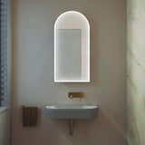 450x900x153mm Fienza Arch Pencil Edge Mirror MDF Board LED Shaving Cabinet Left/Right Hinge Matt White