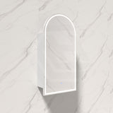 450x900x153mm Fienza Arch Pencil Edge Mirror MDF Board LED Shaving Cabinet Left/Right Hinge Matt White