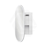 450x900x153mm Fienza Pill Shape Pencil Edge Mirror MDF Board LED Shaving Cabinet Left/Right Hinge Matt White
