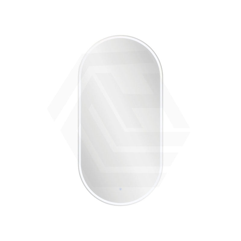 450x900x153mm Fienza Pill Shape Pencil Edge Mirror MDF Board LED Shaving Cabinet Left/Right Hinge Matt White