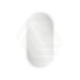 450x900x153mm Fienza Pill Shape Pencil Edge Mirror MDF Board LED Shaving Cabinet Left/Right Hinge Matt White
