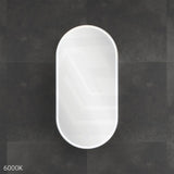 450x900x153mm Fienza Pill Shape Pencil Edge Mirror MDF Board LED Shaving Cabinet Left/Right Hinge Matt White
